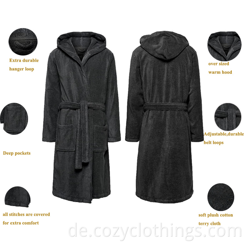 Black Cotton Bathrobes